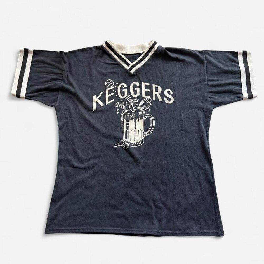 Unbranded Men's Navy and Black T-shirt